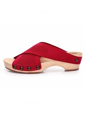 NEW Jax & Bard Womens Size 42 / 10.5-11 Libby Hill Red Knit Wooden Clog Sandals